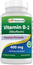 Bästa Naturals Vitamin B2 (Riboflavin) 400mg - Migraine Relief - Veggie Capsules - Conezyme Precursor - 120 Count