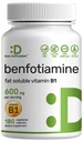 Benfotiamiini 600 mg per tarjoilu, 180 kasviskapselia (300 mg per korkki)