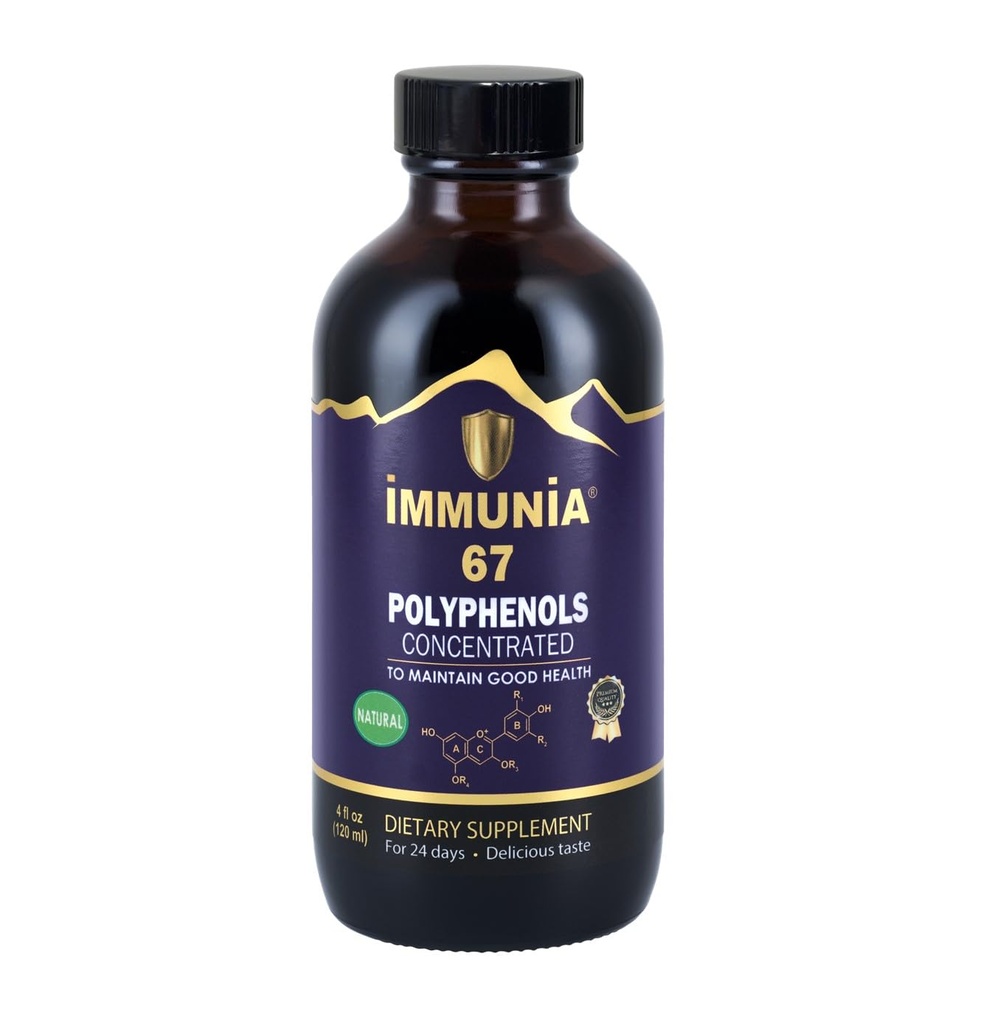 Immunia 67 Polyfenolit - Elderberry konsentraatti ja antioksidantti hedelmät. Premium Antioksidantti täydentää 67 polyfenolia (antosyaniinit, Quercetin, Resveratrol, jne.) 24 päivän toimitus per pullo (1-pakkaus)