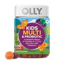 Olly Kids Multivitamiini & Probiootti Gummy, Ruoansulatuskanavan tuki, vitamiinit A, D, C, E, B, Sinkki, Pureskeltava Supplement, Berry Flavored, 50 päivän tarjonta - 100