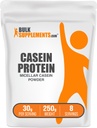 BulkSupplements.com Casein Protein Powder - Micellar Casein Powder, Slow Digesting Protein - Unflavored & Gluten Free, 30g per Servering, 250g (8,8 oz) (Pack of 1)