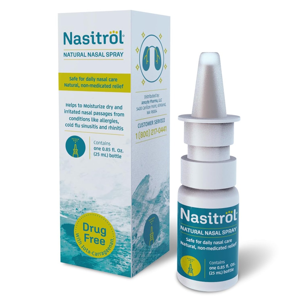 Natural Nasal Spray - Kaikki luonnolliset satiini Mist ruuhkautumista ja päivittäin nenänhoito - Nasal Spray Essential kylmän ja flunssan kausi - pikainen helpotus aikuisille ja lapsille - 25 ml pullo