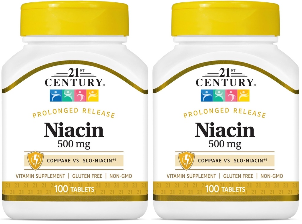 21st Century Niacin 500 mg depottabletit, 100