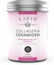 Collagen & Ceramides+, paranneltu kauneuden kaava Astaksantiinilla & Biotiinilla, A-vitamiinilla, B2, B3, B12, C & D Edistää ihon nesteytymistä ja elastisuutta, ei-muuntogeenisiä organismeja, gluteeniton, soijaton, 60 kapselia