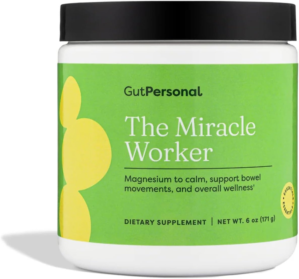 Miracle Worker Magnesium Glycinate Powder för sömn - Chelated Magnesium Drink Powder Supplement hjälper till att minska stress och reglering samtidigt som man lättar muskelkramper med jordgubbsmak - 30 portioner