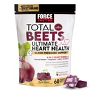 FORCE FACTOR yhteensä Beets Ultimate Heart Health purut verenpaine tukea, Beetroot Powder, CoQ10, B-vitamiinit & viininsiemenuutetta Blood Flow & Energy, Black Cherry, 60 pehmeä Chews