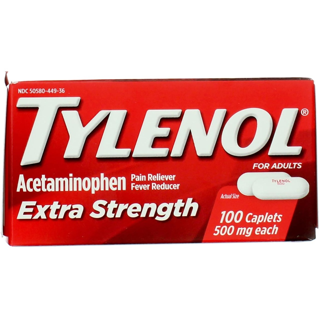 Tylenoli Extra Strength Kapselit, joissa 500 mg asetaminofeenia, kivunlievitys ja kuume