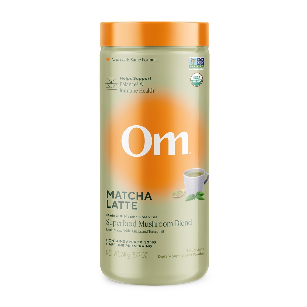 Om Sieni Superruoka Matcha Latte Blend ... Vihreä tee Sienijauhe leijonalla Mane, Reishi, Chaga & Turkey Tail ...