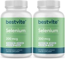 BESTVITE Selenium 200mcg (360 Vegetariska kapslar) (2-Pack) - Inga Stearates - Inga flödesagenter - Vegan - Icke-GMO - Glutenfri