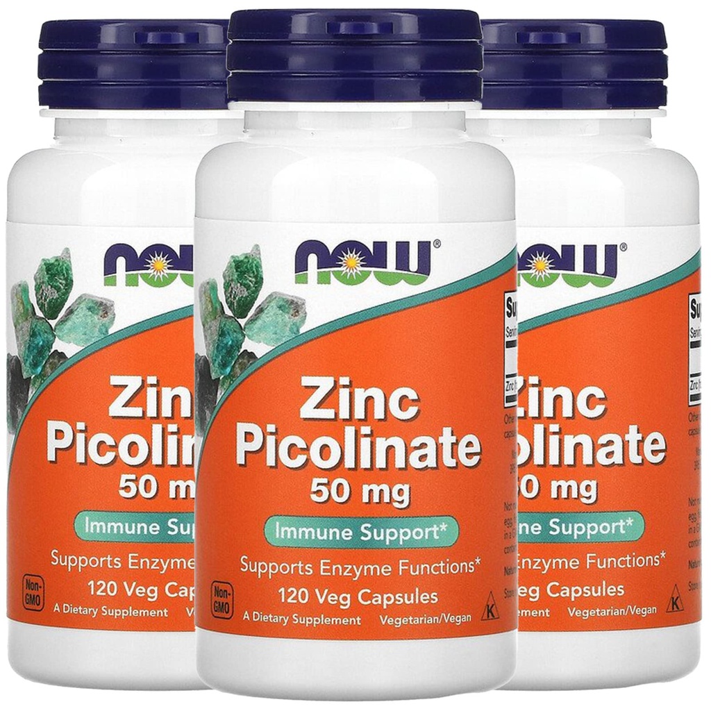 NYT Ruoka nyt Ruoka Sinkki Picolinate, 50 mg, 120 Veg kapselia, 3 pakkaus