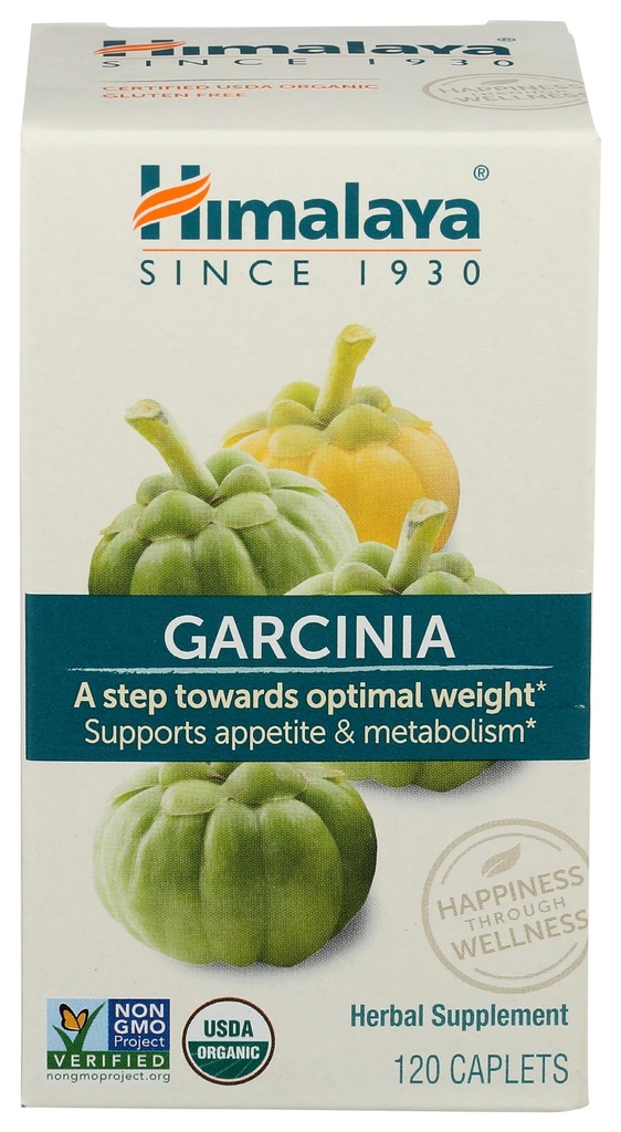 Himalaya Organic Garcinia Cambogia Herbal Supplement, ruokahalua tukea, rasvaaineenvaihdunnan, painon tuki, USDA Organic, ei-GMO, Vegan, 600 mg, 120 Plant-Baseed Caplets