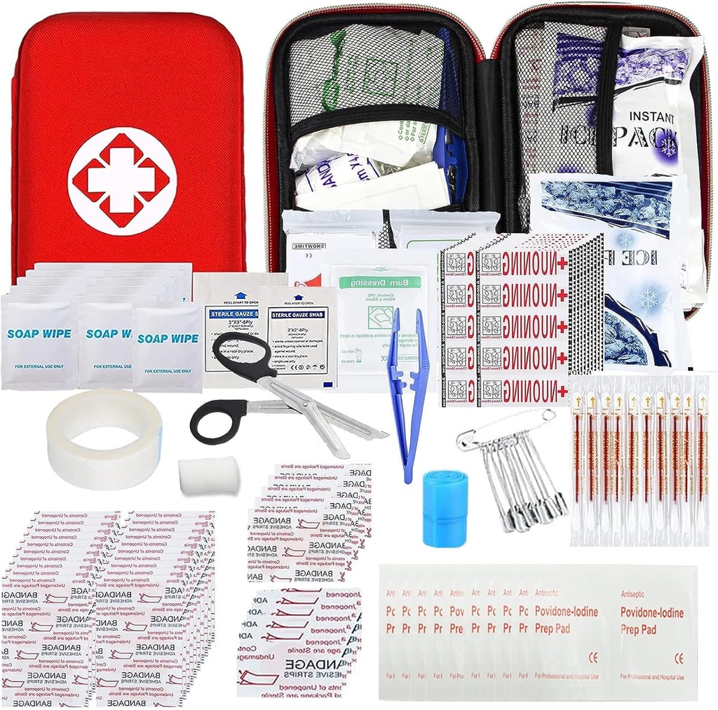 Auton ensiapupakkaukset 275 kpl Survival Gearin koti Matkan koko Pieni hätäpakkaus Taktinen retki EVA Camping Essentials Reppu Urheilu Toimisto Vene Kiireellinen Onnettomuus