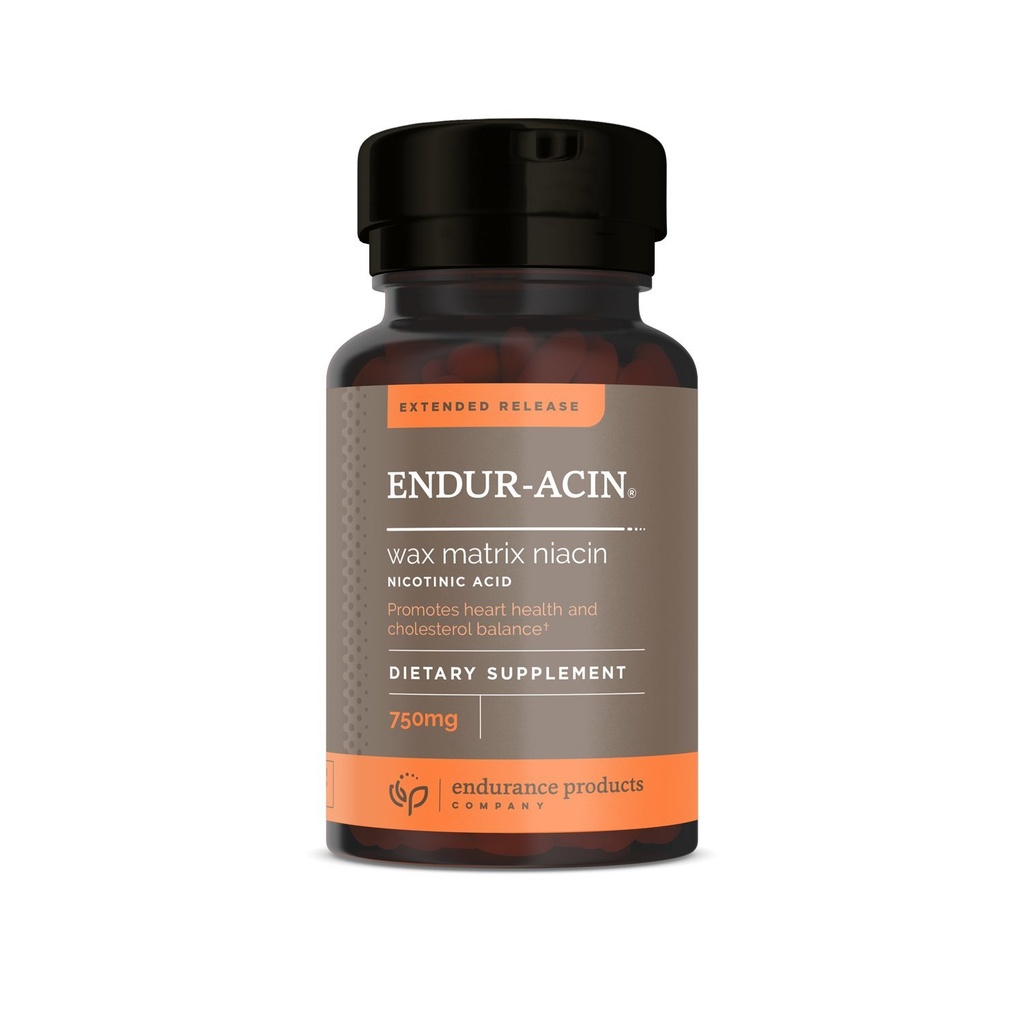 ENDUR-ACIN Niasiini, Heart Health & Health Cholerol Balance Supplement, Advanded Release for Optimal Imeytyminen, Gluteeniton, 750 mg (200 tablettia)