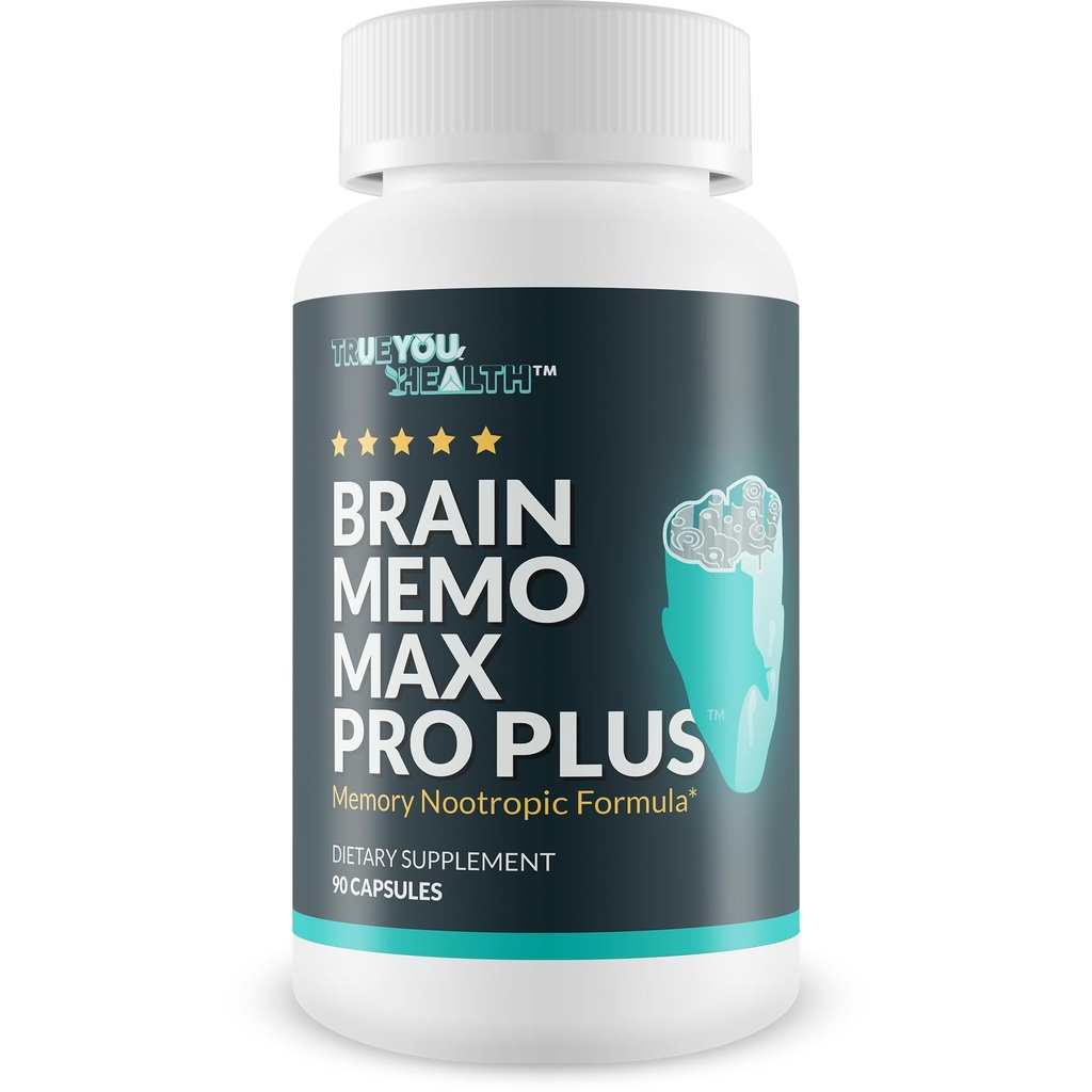 Brain Memo Max Pro Plus - Top Memory & Brain Memo Max Pro Supplement - Tuki Parannettu muisti & henkinen Akuiteetti - Aid Natural Brain Function - Tukifokus, henkinen elpyminen, & energia