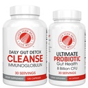 Silver Fern Gut Rehab Kit - 30 päivän toimitus - Cleanse Daily (1 pullo = 120 kapselia) & Ultimate Probiootti (1 pullo = 60 kapselia) - Immunoglobuliinit & itiömuotoilu Probiootit