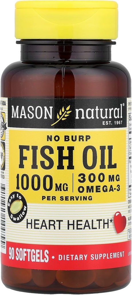 Kalaöljy 1000 Mg Ei Burp Softgel, Masonin vitamiinit - 90 Ea