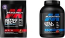 MuscleTech Whey Protein Powder Nitro-Tech Whey Protein Isolate & Peptides & Nohydraatti Powder Cell-Tech Creatiini Powder