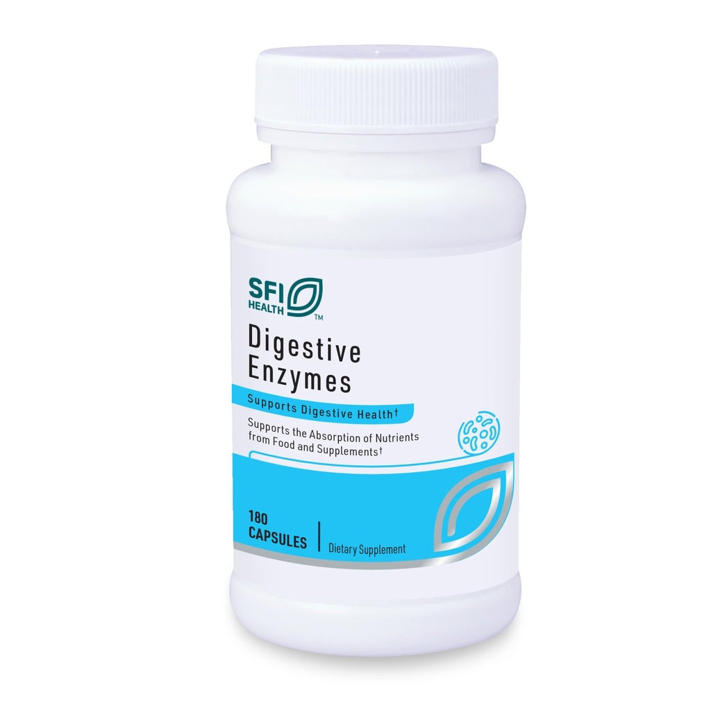 Klaire Labs SFI Health Dgestive Enzymes - Gut Health lisäravinteet Lipase, Amylase & Proteaasi Enzymes for Digestion - Aid Nutrient Imeytyminen - Apua satunnainen ruoansulatuskanavan häiriö (180 kapselia)