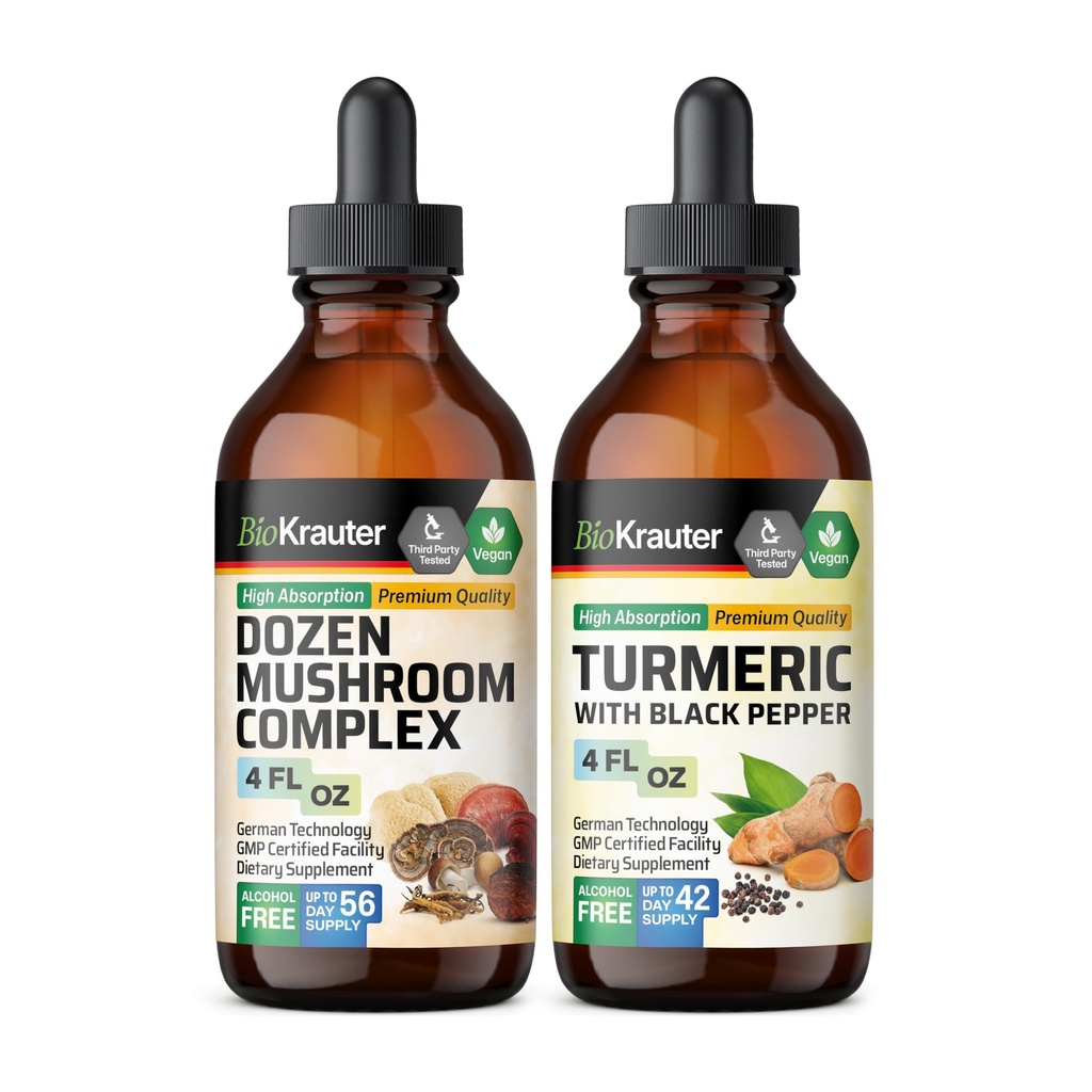 Kymmeniä sieniä Tincture 4 Fl. Oz. & Turmeric Tincture 4 Fl. Oz.