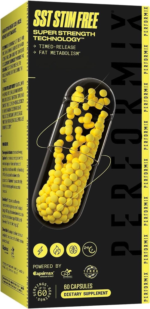 PERFORMIX SST Stim Free Super Strength Technology - Icke-stimulerande, Timed-Released Energy Booster - L-Carnitine & Ashwagandha - Pre Workout Supplement, Fitness Goals för Män & Kvinnor - 60 kapslar