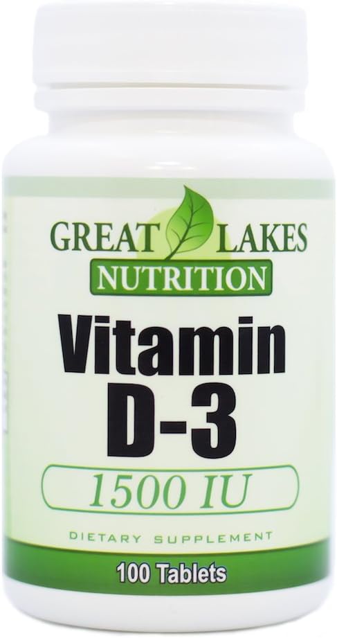 D-3-vitamiini, jossa on korkea teho 1500 IU (3 pakkaus) ...