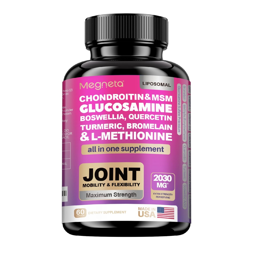 19-i-1 Joint Support Capsules Glucosamine Chondroitin Turmeric Msm Boswellia - Joint Support Supplement for Bones, Back, Knees, Hands Joint Health