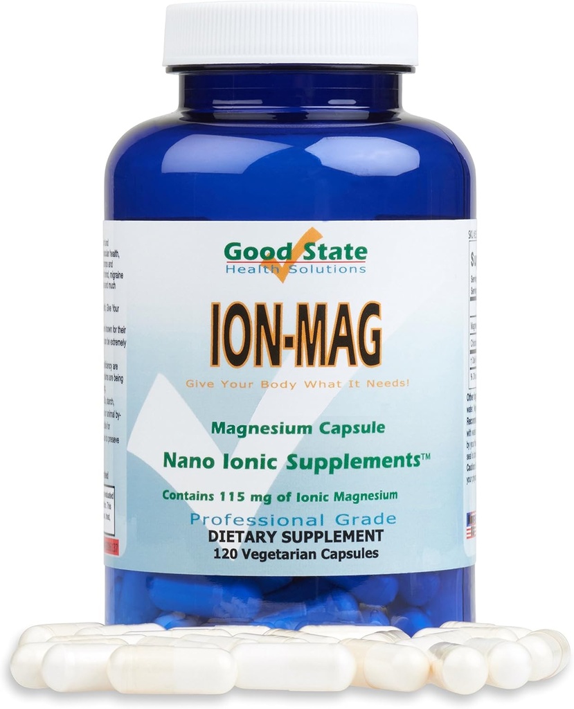 Hyvä tila ION- MAG - ioninen magnesiumkapseli - (115 mg joka annos) (120 kasviskapselia)