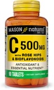 MASON NATURAL C 500 mg, Rose HIPS & Bioflavonoids, Immuunituki & antioksidantti Formula, 90 tablettia
