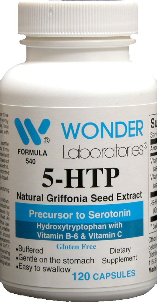 5 Htp, Natural Griffonia Seed Extract Precursor to serotoniini - 120 kapselia #5402