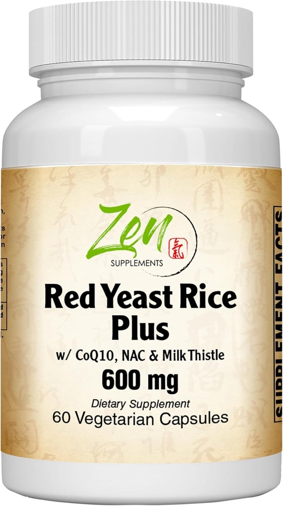 Zen-lisäravinteet - Red Yeast Rice W / CoQ10 täydentää 60-Vegcaps
