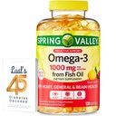 Omega-3 Fish Oil Heart General & Brain Health Ravintolisä Softgels, 1000 mg, 120 Count Bundle Luall's 45 Diabetes Dekoodattu