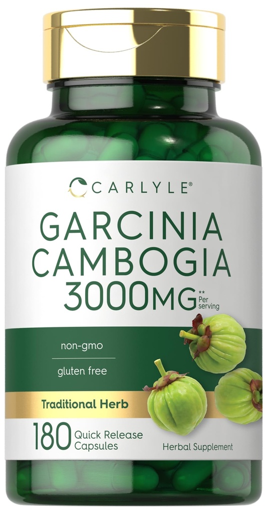 Carlyle Garcinia Cambogia Extract | 3000mg | 180 kapslar | Non-GMO, Gluten Free Supplement