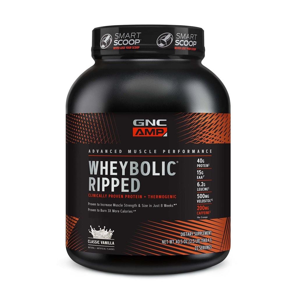 GNC AMP Wheybolic Ripped - Classic vanilja (22 palvelinta)