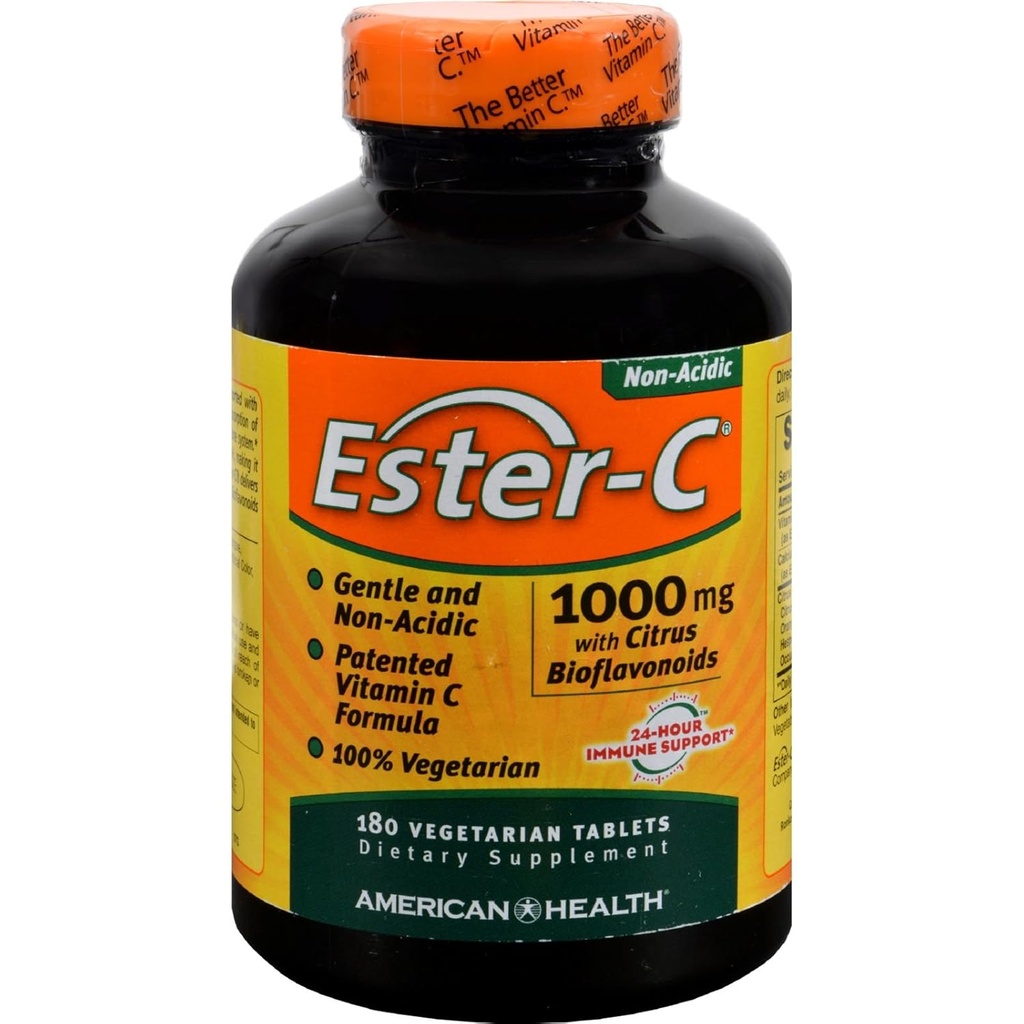 4 pakkaus American Health Ester-C kanssa Citrus Bioflavonoids - 1000 mg - 180 kasvissyöjä Tabletit