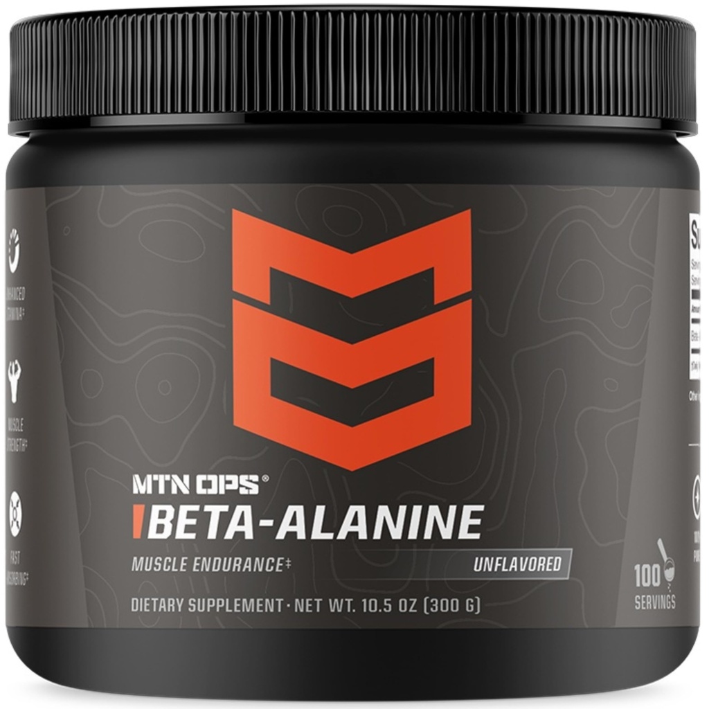 MTN OPS Beta Alanine Powder Pre Treenout for Muscle Endurance & Strength, 3 g Beta Alanine per Serving, makuamaton 100 tarjoilua
