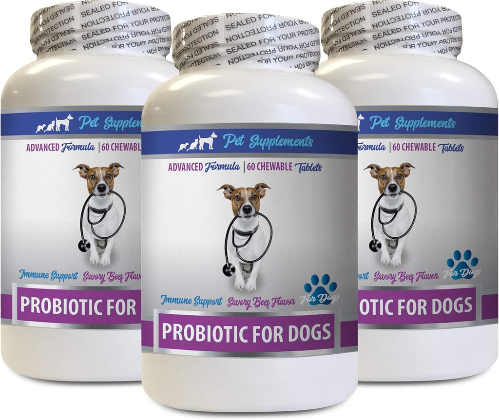 Well and Good Dog Diarrhea - PROBIOTICS for Dogs - Healthy Gut - Stop Gas Diarrhea and Bad Breath - Digestive Boost - Dog probiotics Diarrhea - 3 flaskor (180 Treats)