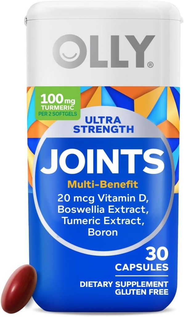 Olly Ultra Joint Softgels, Boswellic Extract, Turmeeric, D-vitamiini, Boron, 30 päivän tarjonta - 30ct