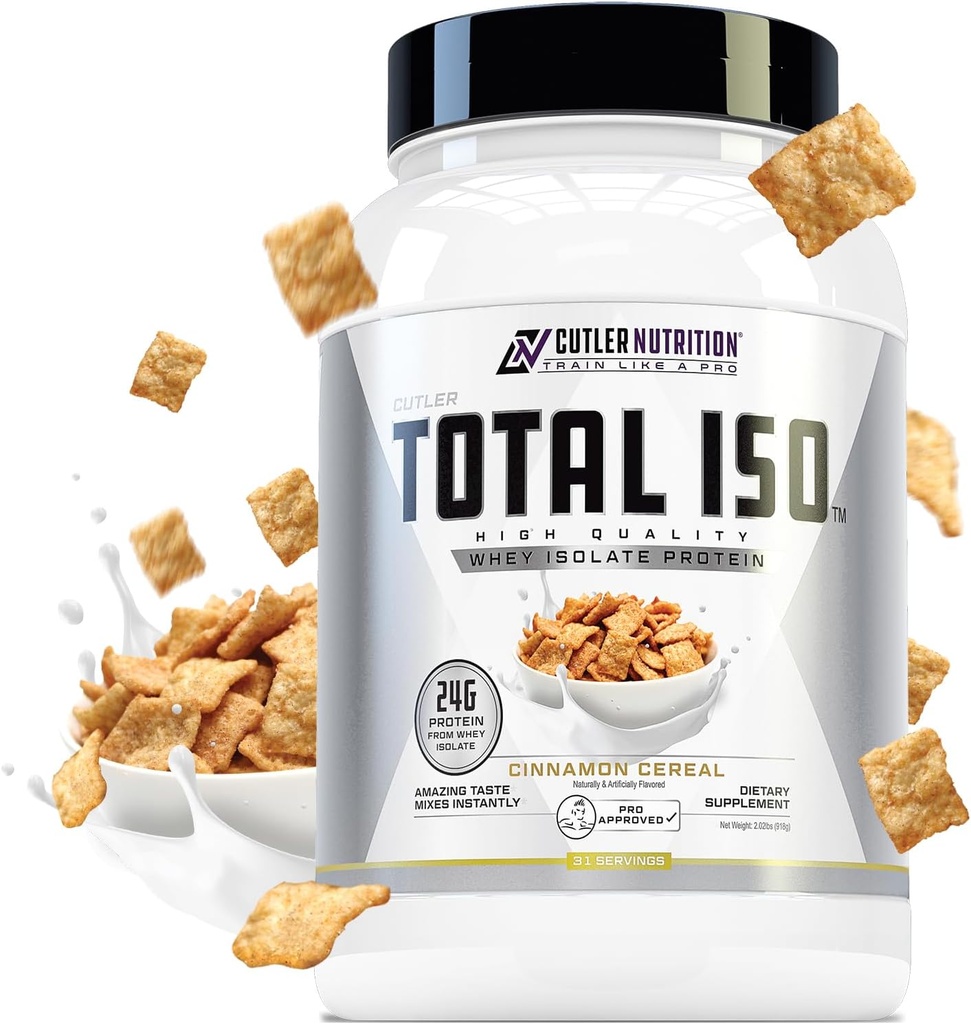ISO yhteensä Whey Isolate Protein Powder: Paras maistaa Whey Protein Shake 100% Whey Protein Isolate, Perfect Post Harjoitus Protein Powder Mix and Meal Replacement Drink, Cinna Murot, 2 punta