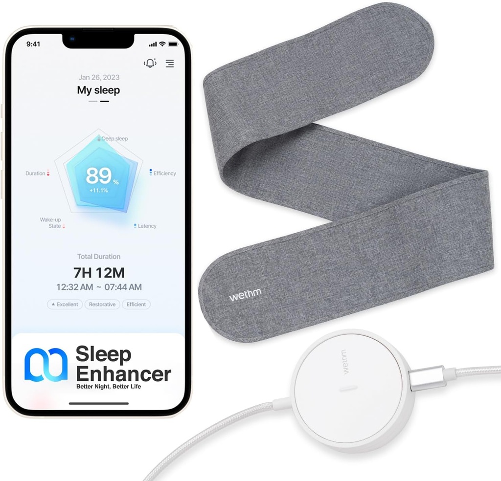 Innovativ sömnförstärkare - icke-kontakt sömnspårningsplatta med sömnanalys, vibrationslarm, andningsstörning och hjärtfrekvensövervakning - sömnspårare för förbättrad sömnkvalitet