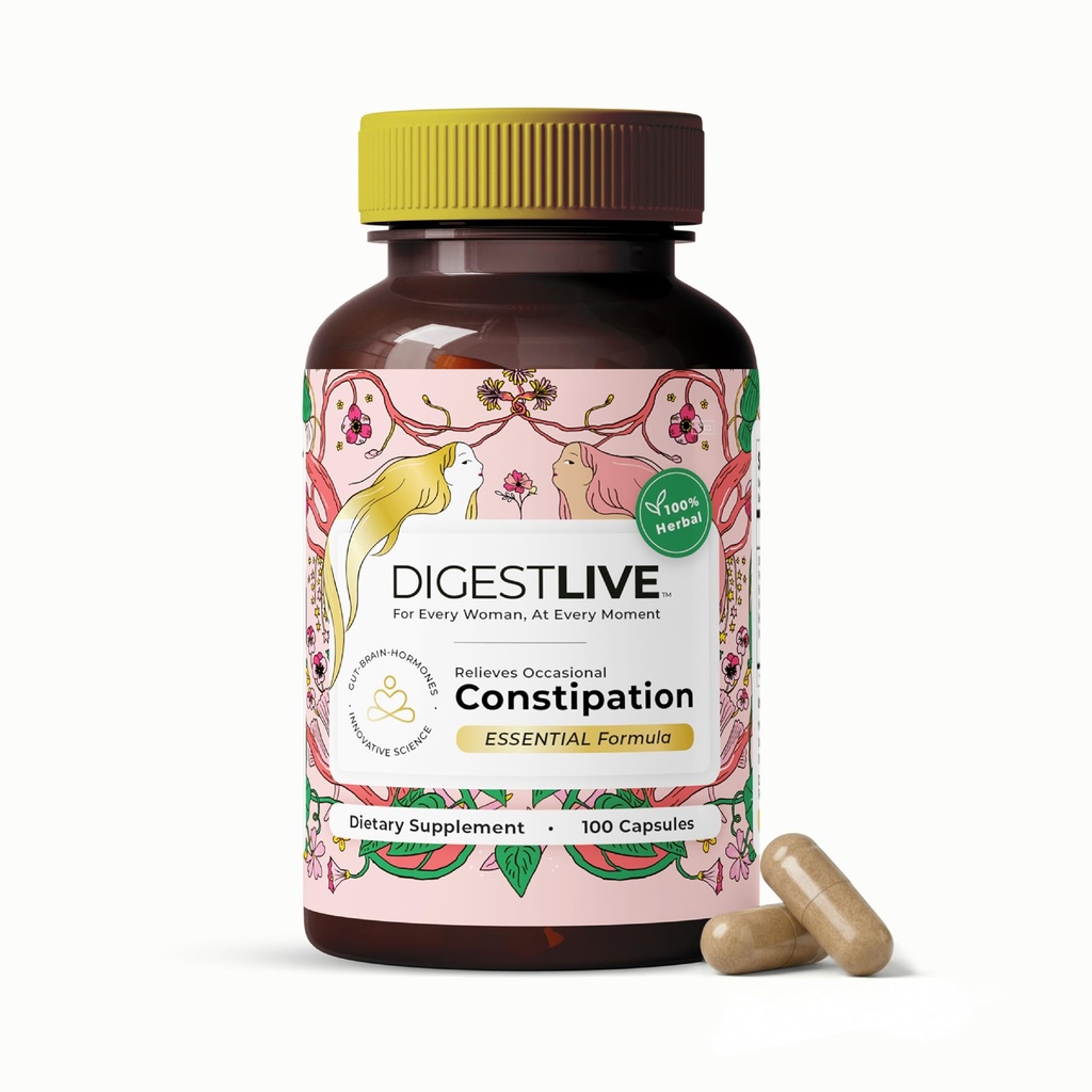 Laxerande, förstoppningshjälp för kvinnor - Stool Softener - 100% naturlig - 100 kapslar - Kvinnlig kolon rengöring, Detox - Gas och uppblåst lättnad - Vegan, Gluten och GMO Free