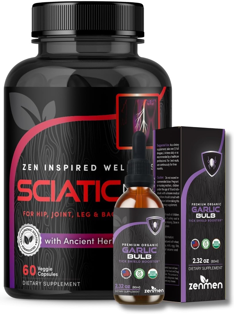 Zenmen Valkosipuli Tincture ja skiatic hermo tukea Bundle