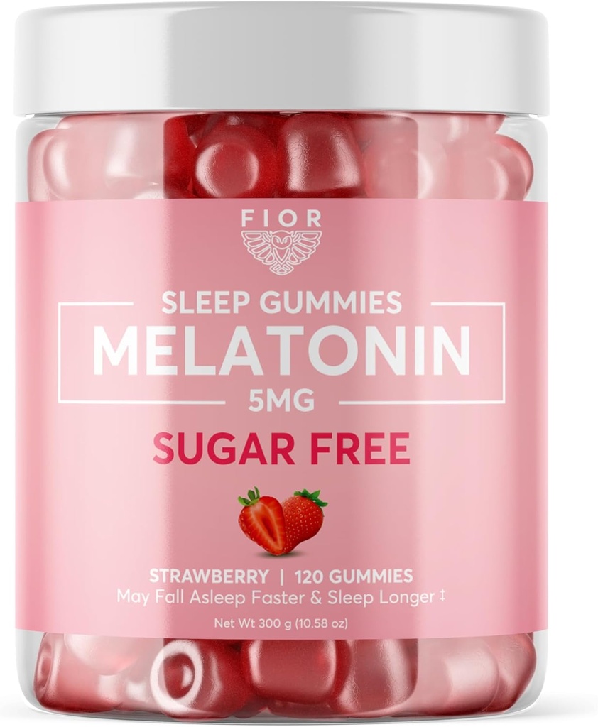 FIOR Melatoniini Gummies (sokeriton mansikka, 120)