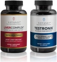 VITASI Maksan puhdistus Detox & Repair, Liver Complex Kapselit naisille ja miehille (60 kapselia) + Testronix Booster miesten (60 kapselia)
