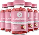 Flat Tummy Apple Siideri Viinietikka Gummies, 60 Count (5 Pack) ACV Gummies, Detox, Support Gut Health 