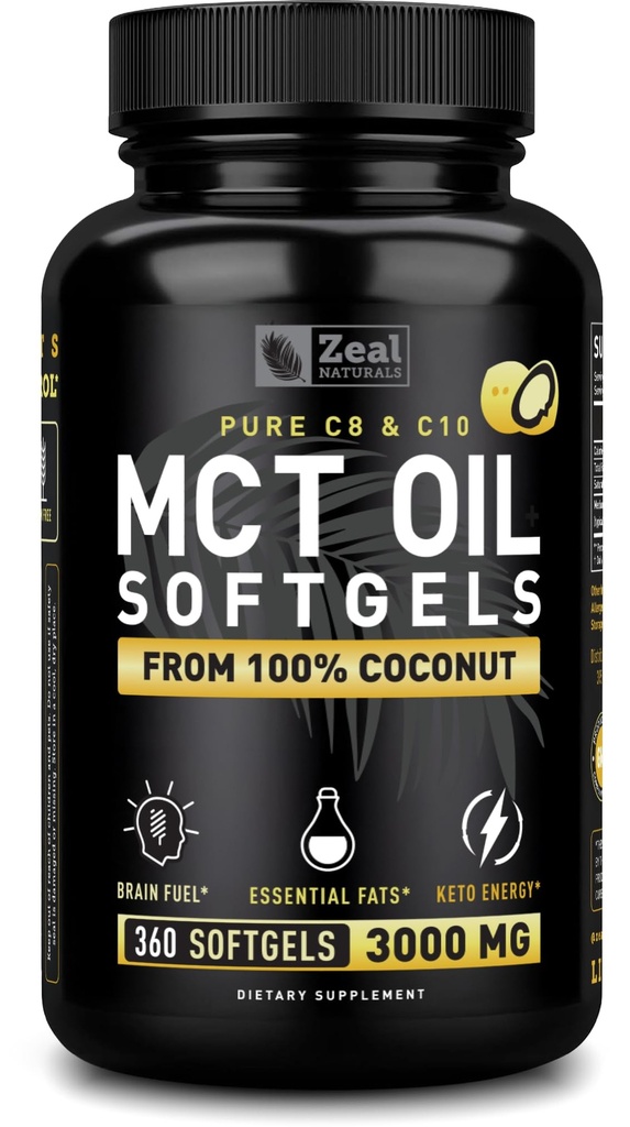 Puhtaat MCT-öljykapselit (360 Softgels 