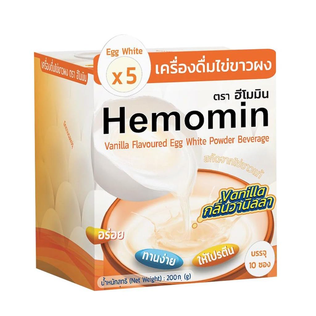 Hemomiini Vanilla Flavor Egg White Powder Juoma 200g (10 pussia x 20 g)