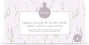 Femallay Organic Lavender och Tea Tree Oil Vaginal Cleansing Suppositories för Hygiene, 100% naturliga smältningar för kvinnlig vård, bra för torrhet och mer, 7 individuellt tätade smälter + 1 Applikator