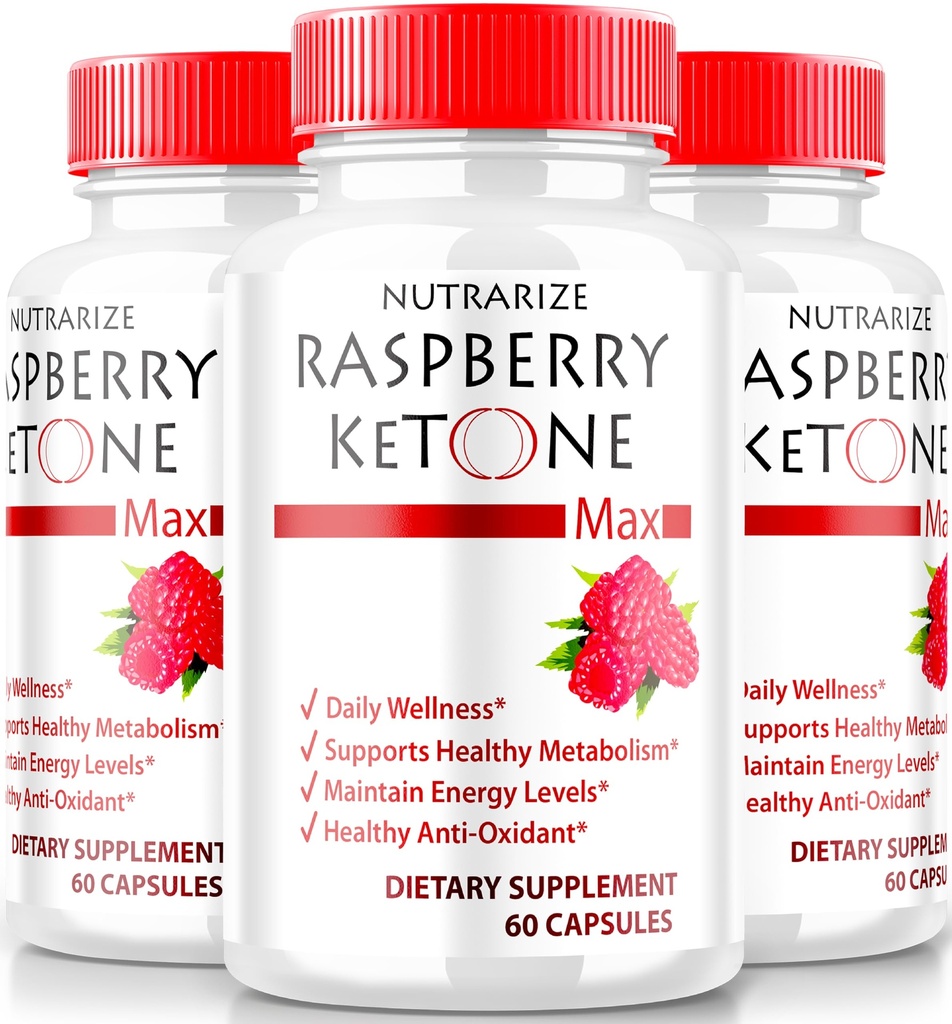 (3 Pack) Raspberry Ketone Capsules, Officiell Raspberry Ketone för viktminskning, All-Natural Keto Formel för att låsa upp din kropp och Fitness mål, RaspberryKetone 1200MG Supplement, Recensioner (180 kapslar)