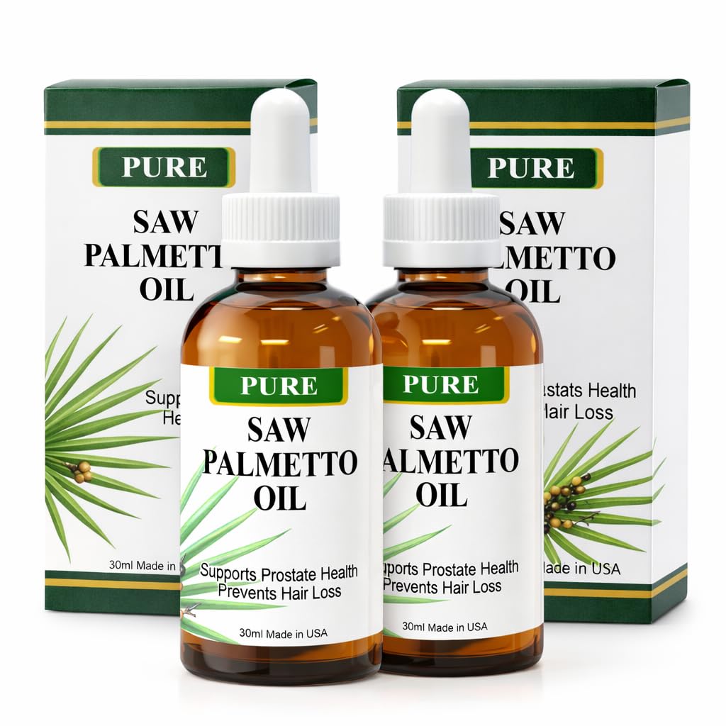Pure Saw Palmetto Oil - 95-98% Koncentrerad organisk extrakt - Liquid Saw Palmetto för män och kvinnor - Alternativ till kapslar och pulver - 2 Fl Oz