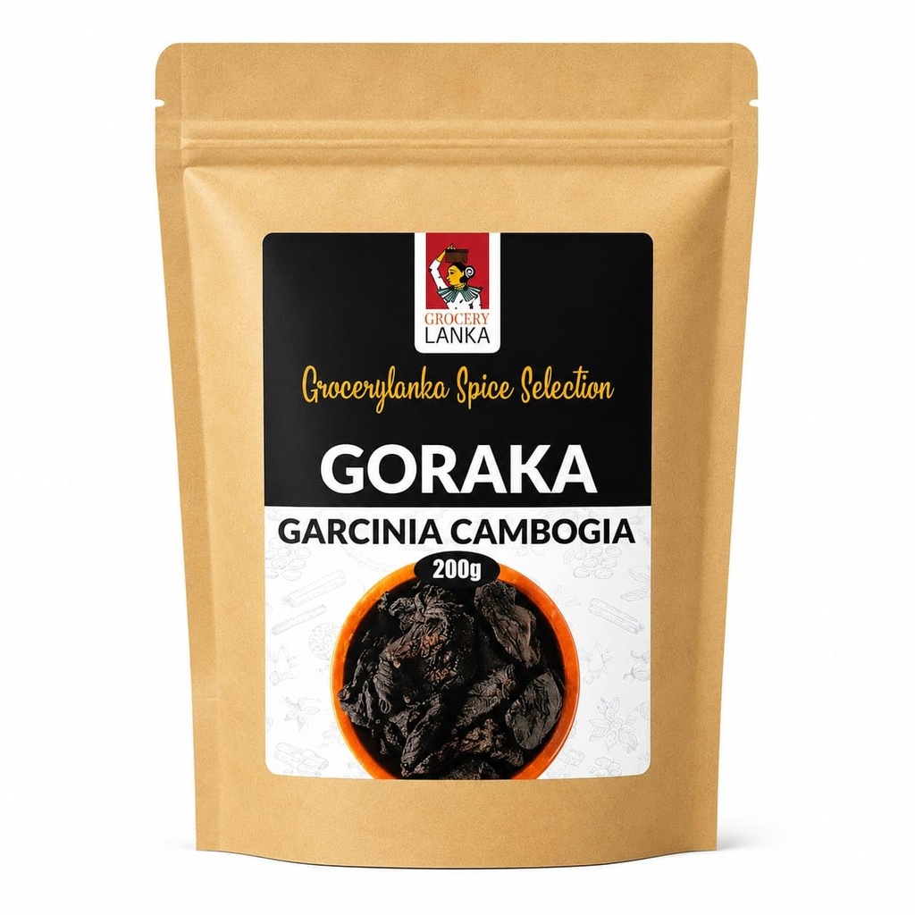 Goraka 200g (7oz), Torkad Garcinia Cambogia, naturlig matkälla | Malabar Tamarind | Kudampuli
